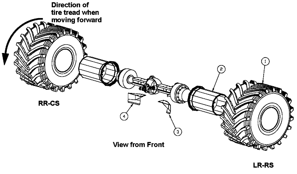 Схема запчастей Case IH FLX4300 - (05-002[01]) - REAR TIRE GROUP - 66” Tires