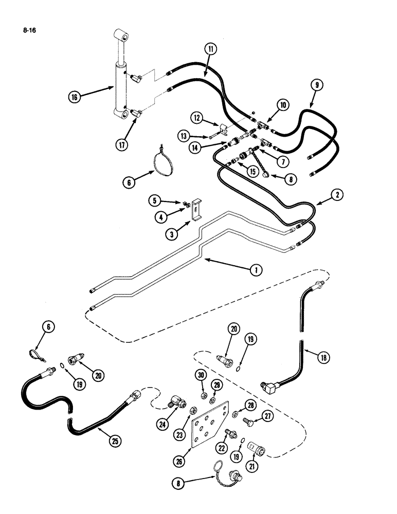 Схема запчастей Case IH 510 - (8-16) - GRAPPLE HYDRAULICS (08) - HYDRAULICS