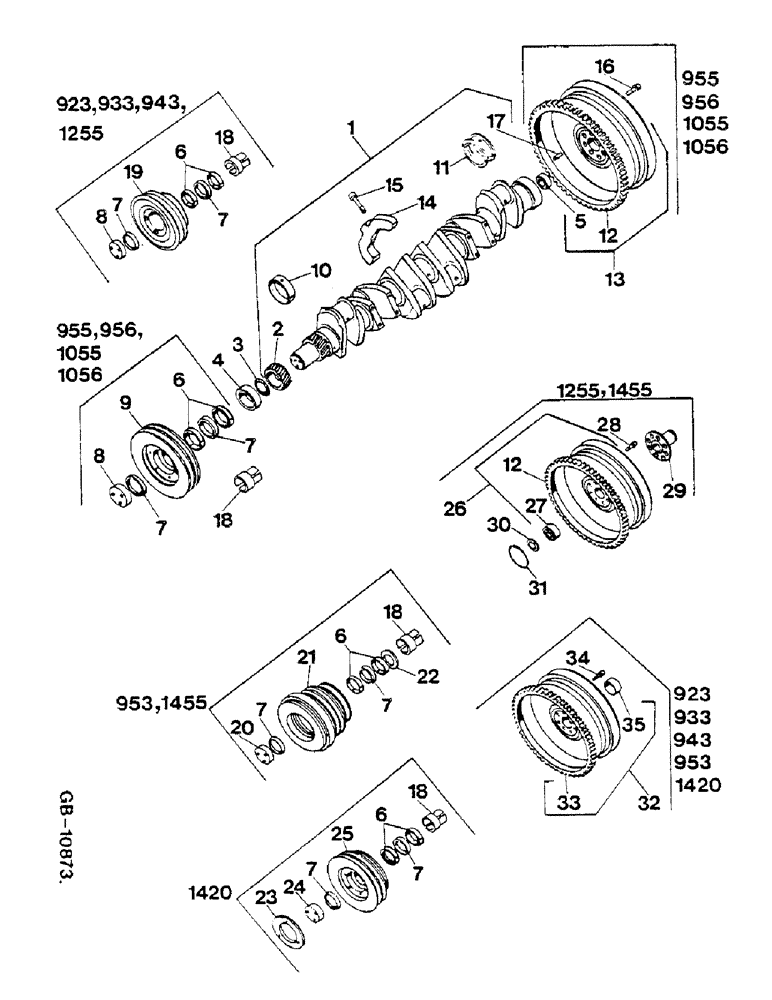 Схема запчастей Case IH D-358 - (07-11) - CRANKSHAFT, 6 CYLINDER 