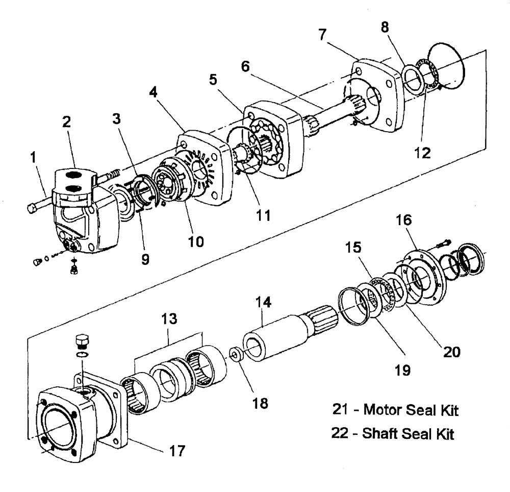 Схема запчастей Case IH 7700 - (B03[09]) - HYDRAULIC MOTOR 10000 CHAR-LYNN: 29/40 CU. IN. Hydraulic Components & Circuits