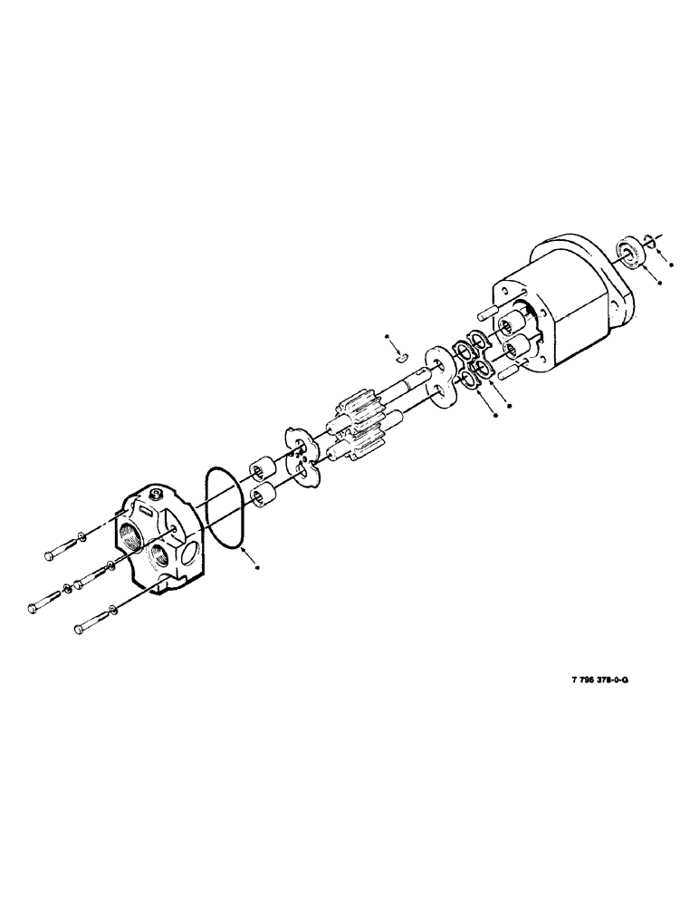 Схема запчастей Case IH 8545 - (9-56) - BALE THROWER HYDRAULIC PUMP ASSEMBLY (GEAR PUMP) (7796378 HYDRAULIC PUMP ASSEMBLY COMPLETE) Decals & Attachments