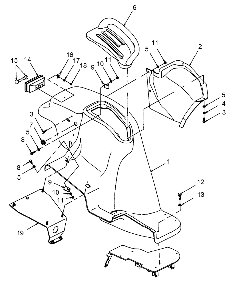 Схема запчастей Case IH D33 - (14A01) - FENDERS, L.H. & RELATED PARTS, BSN HBA0001480 (08) - SHEET METAL