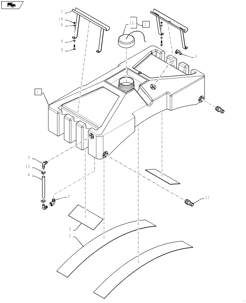 Схема запчастей Case IH 4430 - (40.912.03[01]) - 70 GALLON RINSE TANK, BSN YCT033001 (40 ) - PLUMBING