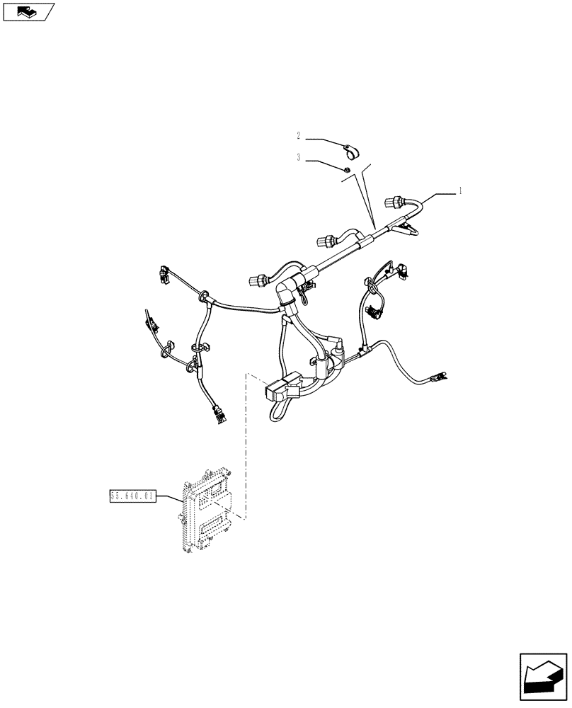 Схема запчастей Case IH F4DFE413D A002 - (55.100.05) - CONNECTIONS CABLE FOR ENGINE INJECTION (84496916) (55) - ELECTRICAL SYSTEMS