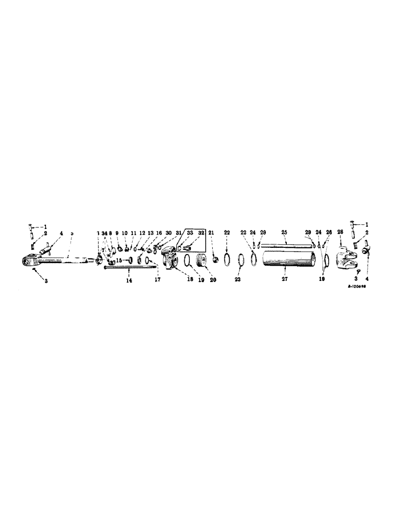 Схема запчастей Case IH 54-SERIES - (W-20) - HYDRAULIC CYLINDER, 2-1/2 X 8, DOUBLE ACTING 