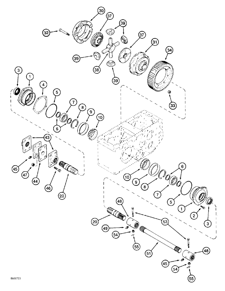 Схема запчастей Case IH 2022 - (6-48) - TRANSMISSION, DIFFERENTIAL (03) - POWER TRAIN