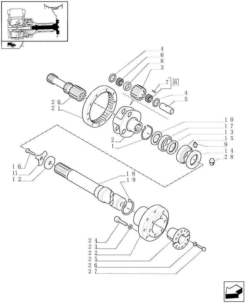 Схема запчастей Case IH PUMA 210 - (1.48.1/01) - FINAL DRIVE, GEARS AND SHAFTS (05) - REAR AXLE