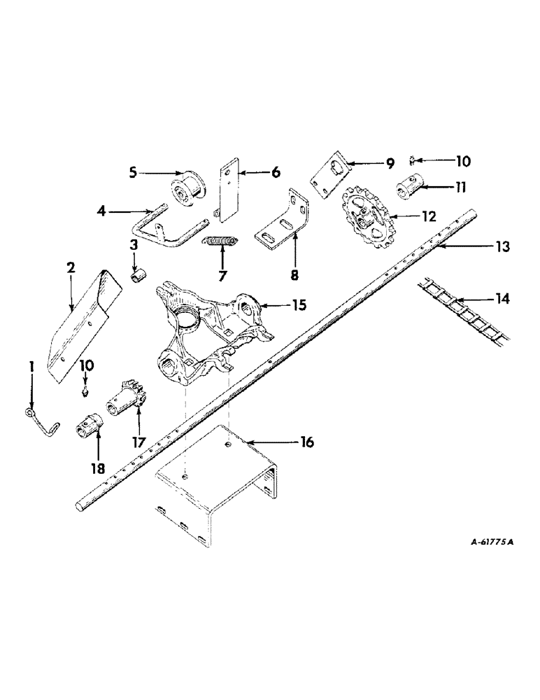 Схема запчастей Case IH 225 - (AA-4) - FEED SHAFT AND HOPPER SUPPORT 