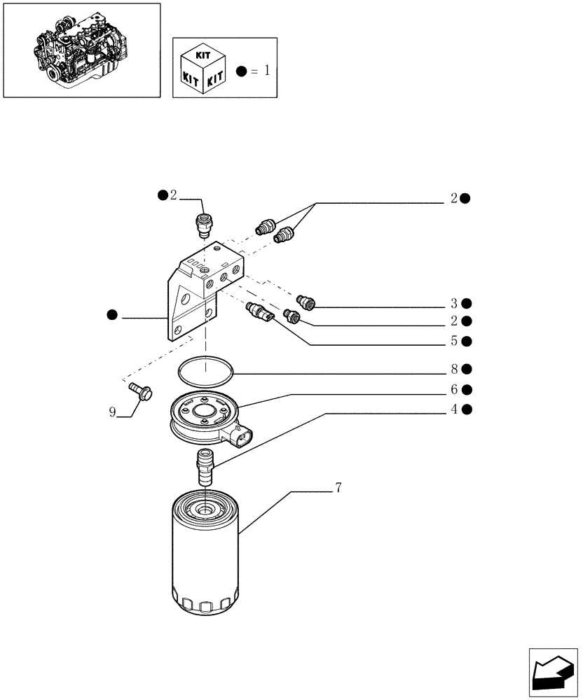 Схема запчастей Case IH F4HE9684D J100 - (0.20.0[01]) - FUEL FILTER (504125597) 