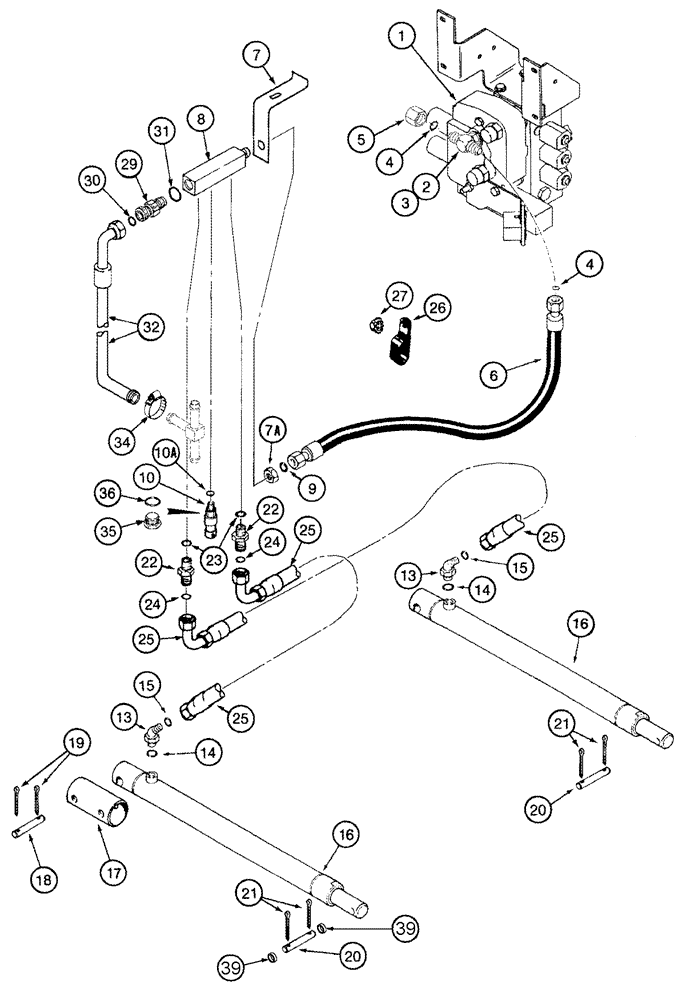 Схема запчастей Case IH 2377 - (08-10) - HYDRAULICS - HEADER LIFT (07) - HYDRAULICS