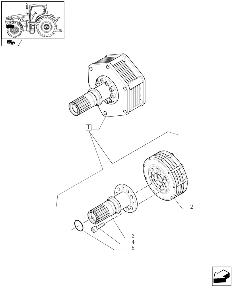 Схема запчастей Case IH MAXXUM 120 - (1.80.5/ A) - FRONT POWER TAKE-OFF - CLUTCH - BREAKDOWN (07) - HYDRAULIC SYSTEM