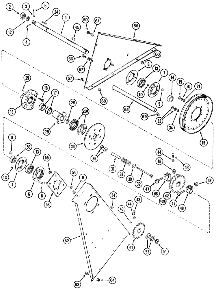 Схема запчастей Case IH 2388 - (09D-16) - ELEVATOR - JACKSHAFT, DRIVE (16) - GRAIN ELEVATORS & AUGERS