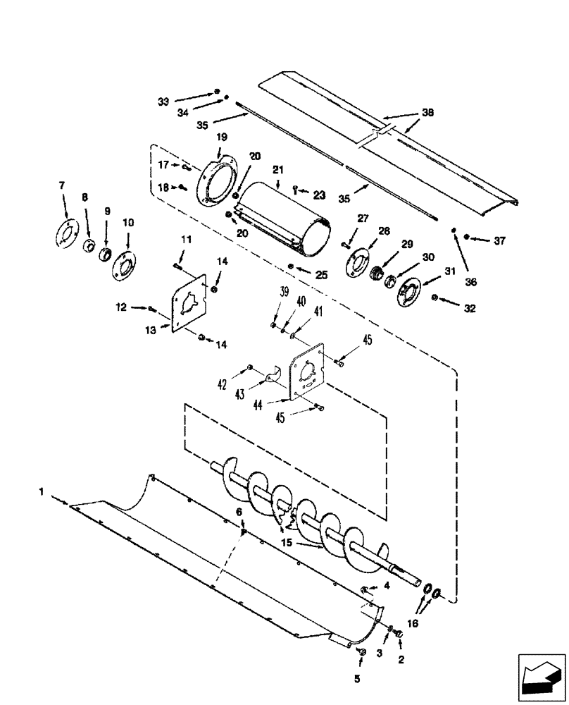 Схема запчастей Case IH 2588 - (74.140.10) - TAILINGS AUGER TROUGH (74) - CLEANING