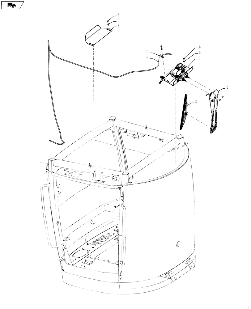 Схема запчастей Case IH TITAN 3530 - (55.518.01) - WINDSHEILD WIPERS (55) - ELECTRICAL SYSTEMS