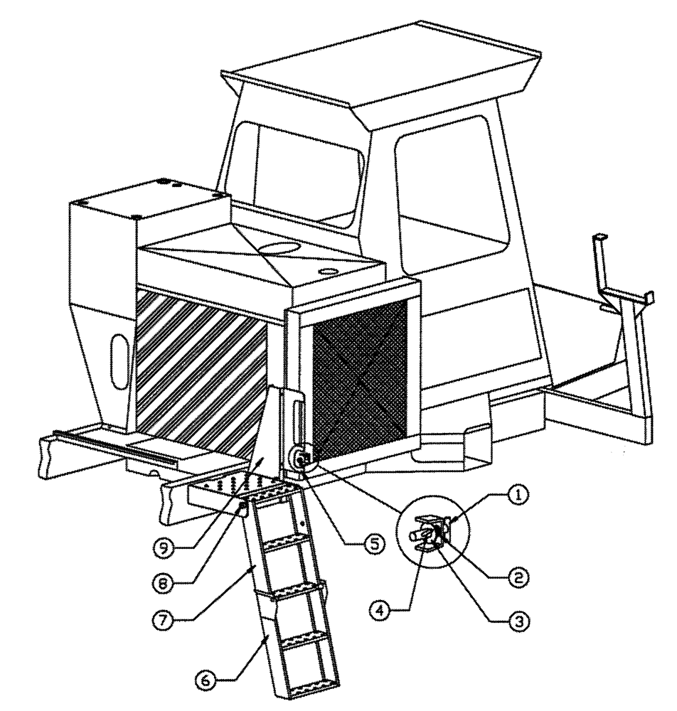 Схема запчастей Case IH PATRIOT WT - (03-001) - LADDER ASSEMBLY Suspension & Frame