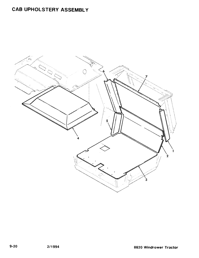 Схема запчастей Case IH 8820 - (9-20) - CAB UPHOLSTERY ASSEMBLY (09) - CHASSIS/ATTACHMENTS