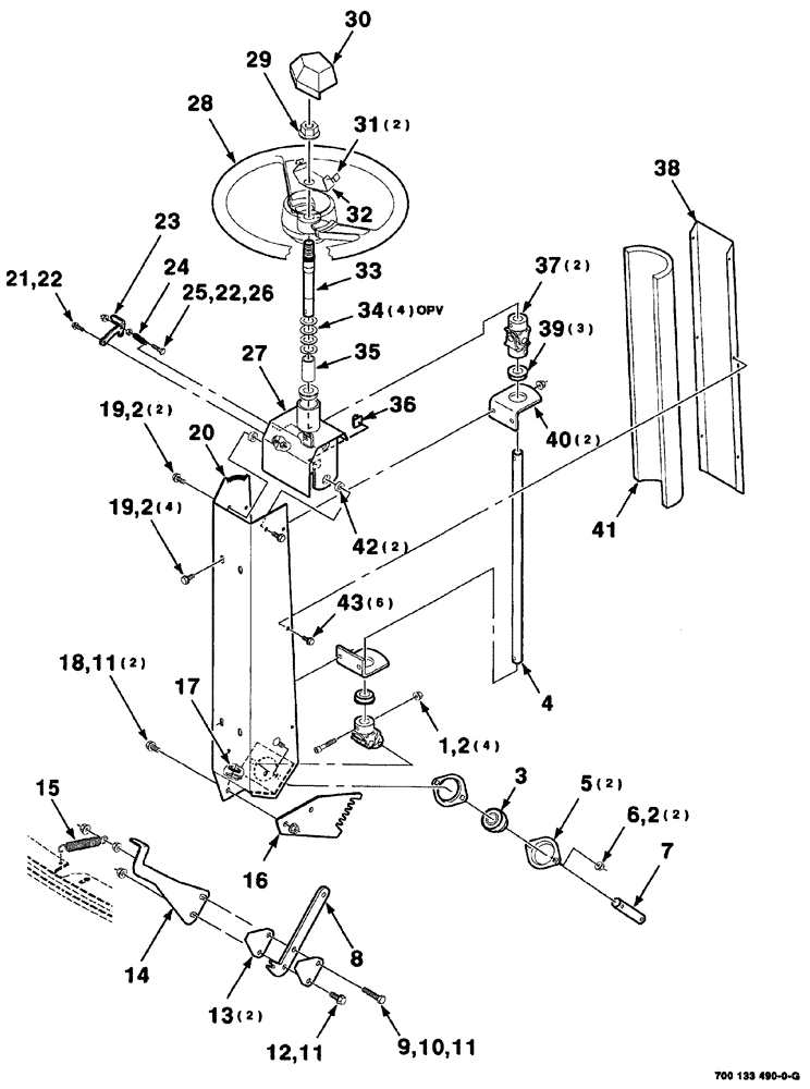 Схема запчастей Case IH 8880 - (07-028) - STEERING COLUMN ASSEMBLY (90) - PLATFORM, CAB, BODYWORK AND DECALS