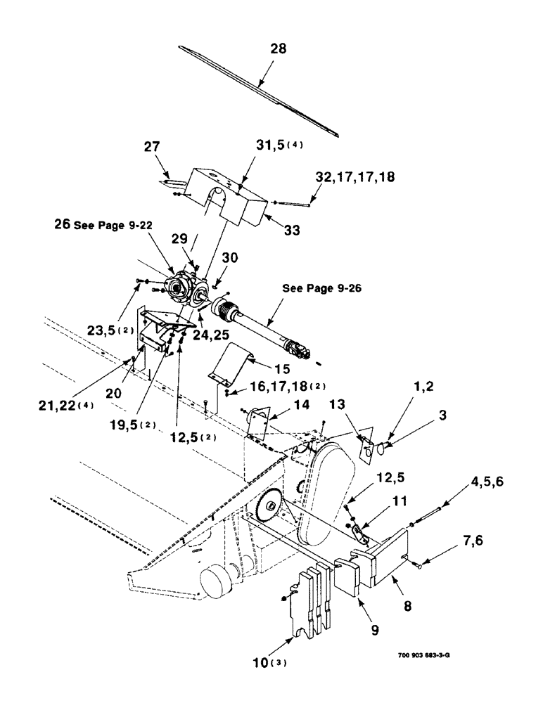 Схема запчастей Case IH 8850 - (09-20) - 8840 AUGER HEADER ADAPTER KIT (09) - CHASSIS