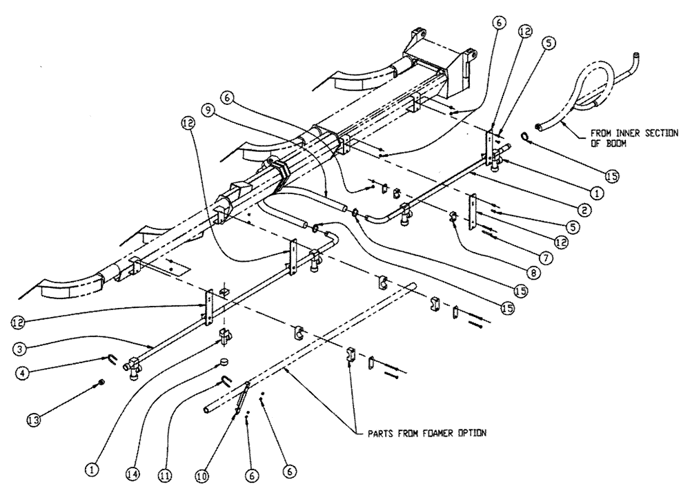 Схема запчастей Case IH FLEX-AIR - (12-016) - BOOM PLUMBING, 2.5, RH, OUTER Wet Kit