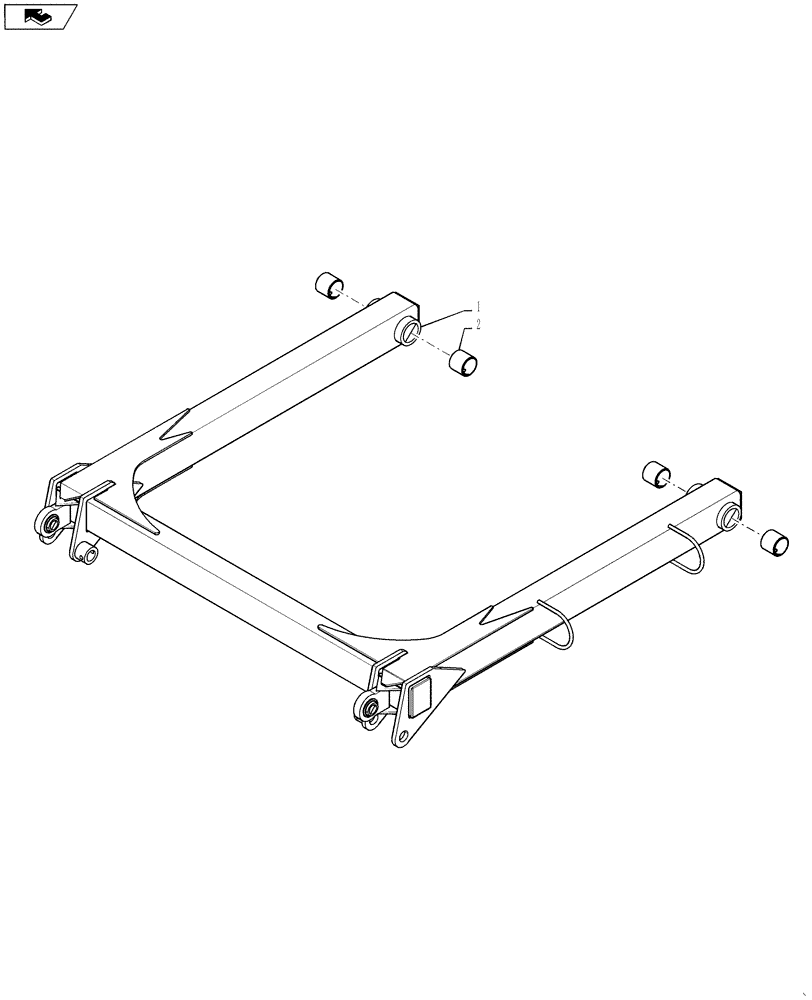 Схема запчастей Case IH 4420 - (04-002) - PARALLEL LINK GROUP, UPPER Suspension & Frame