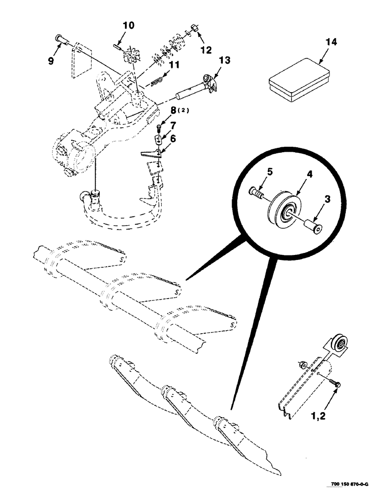 Схема запчастей Case IH 8590 - (06-34) - KNOTTER, BOX OF SERVICE PARTS, 700150670 BOX OF SERVICE PARTS COMPLETE, S.N. CFH0139500 AND LATER (14) - BALE CHAMBER