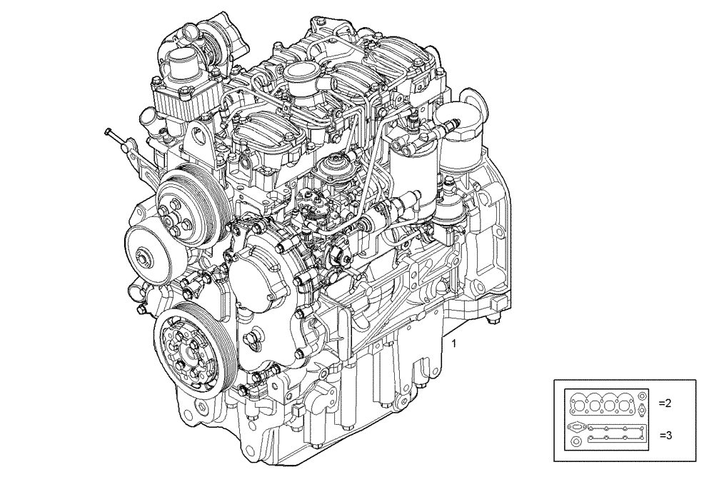 Схема запчастей Case IH F5AE9484B A001 - (0002.110) - COMPLETE ENGINE 