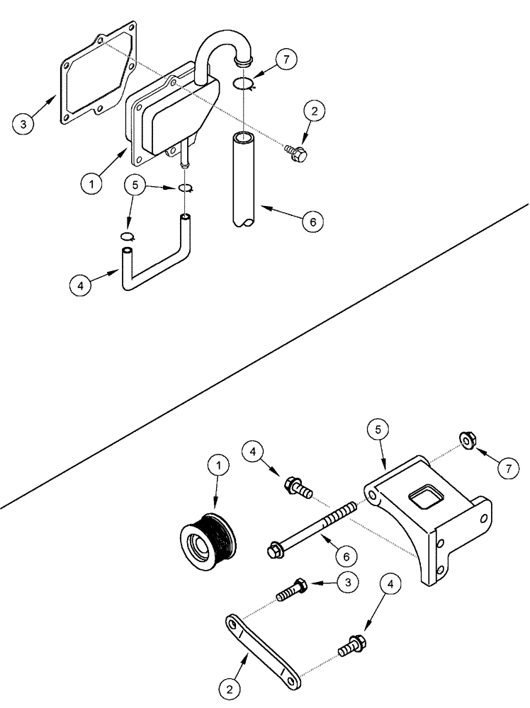 Схема запчастей Case IH FLX3010 - (02-052) - CRANKCASE BREATHER, FLX 3010 & FLX 3510 (01) - ENGINE