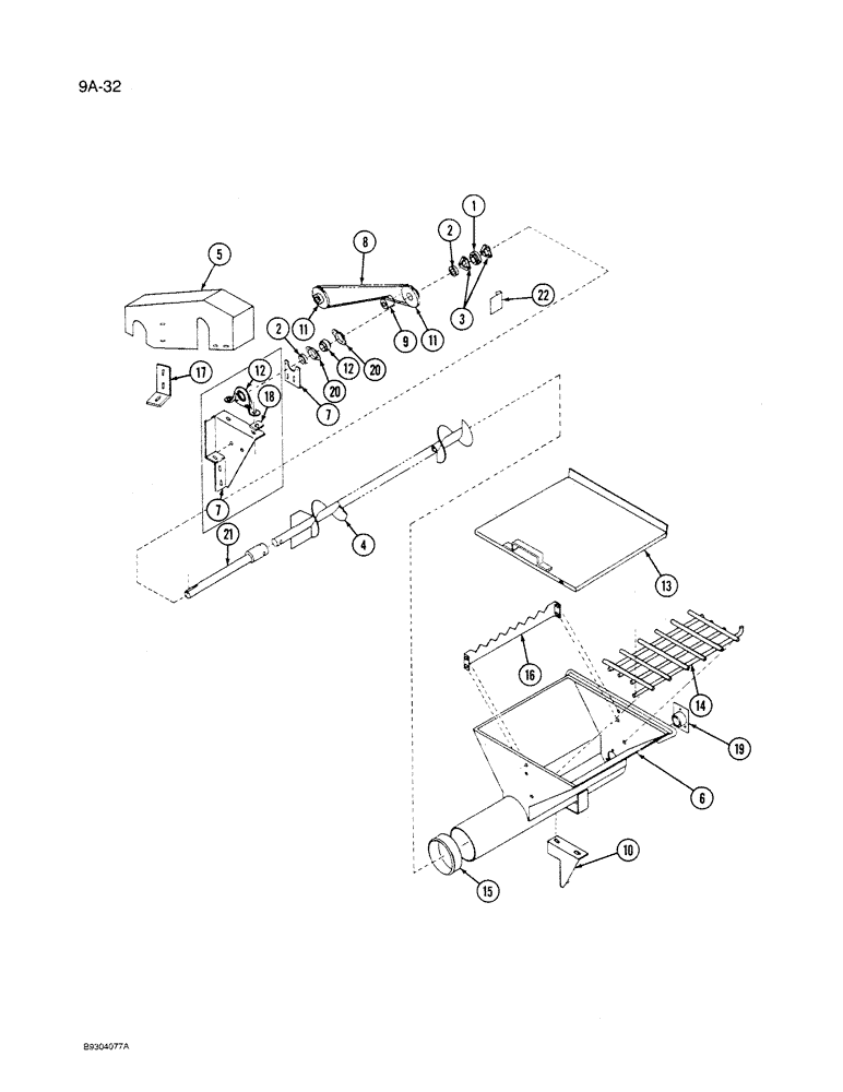 Схема запчастей Case IH 1250 - (9A-032) - HOPPER, CONCENTRATE, 1250 MACHINES, PRIOR TO P.I.N. 7001 (09) - CHASSIS ATTACHMENTS