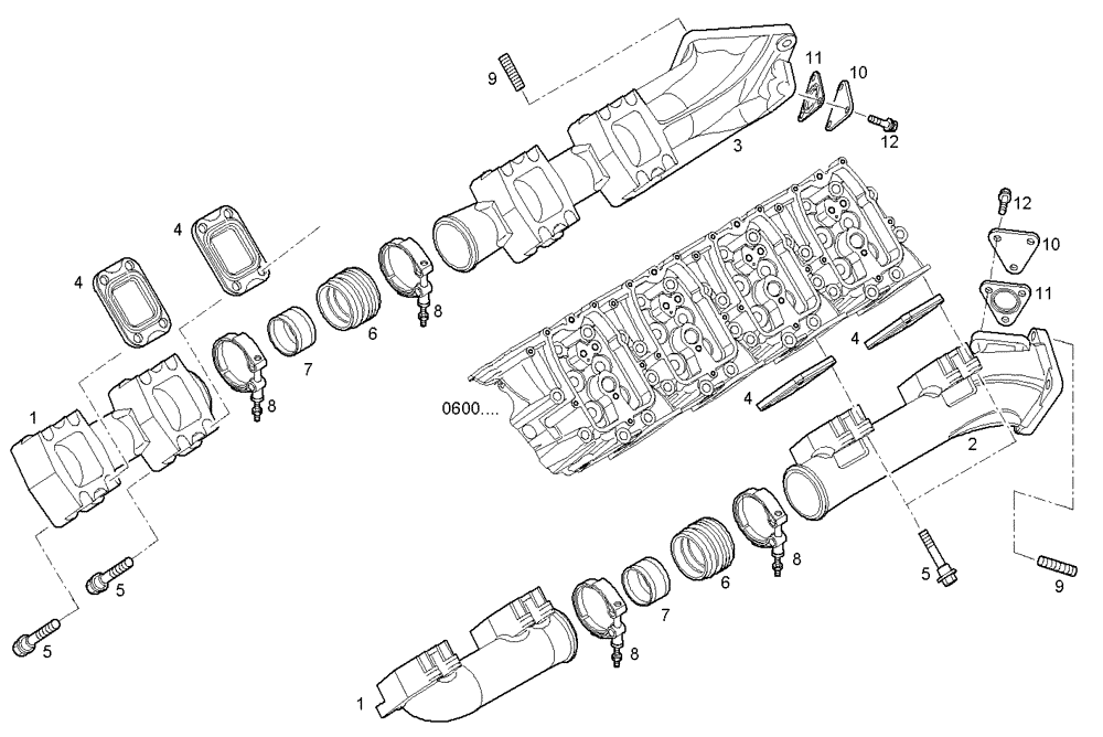 Схема запчастей Case IH FVAE2884X B200 - (0760.198) - EXHAUST MANIFOLD 