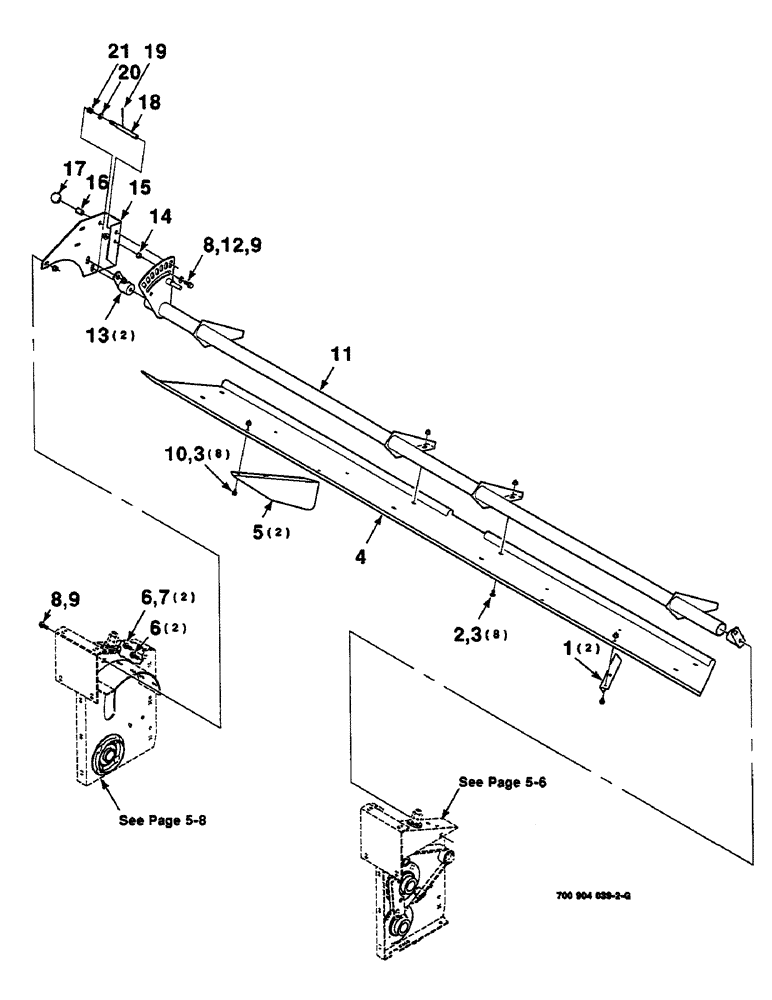 Схема запчастей Case IH 625 - (5-04) - HAY CONDITIONER ASSEMBLY, CONTINUED (58) - ATTACHMENTS/HEADERS