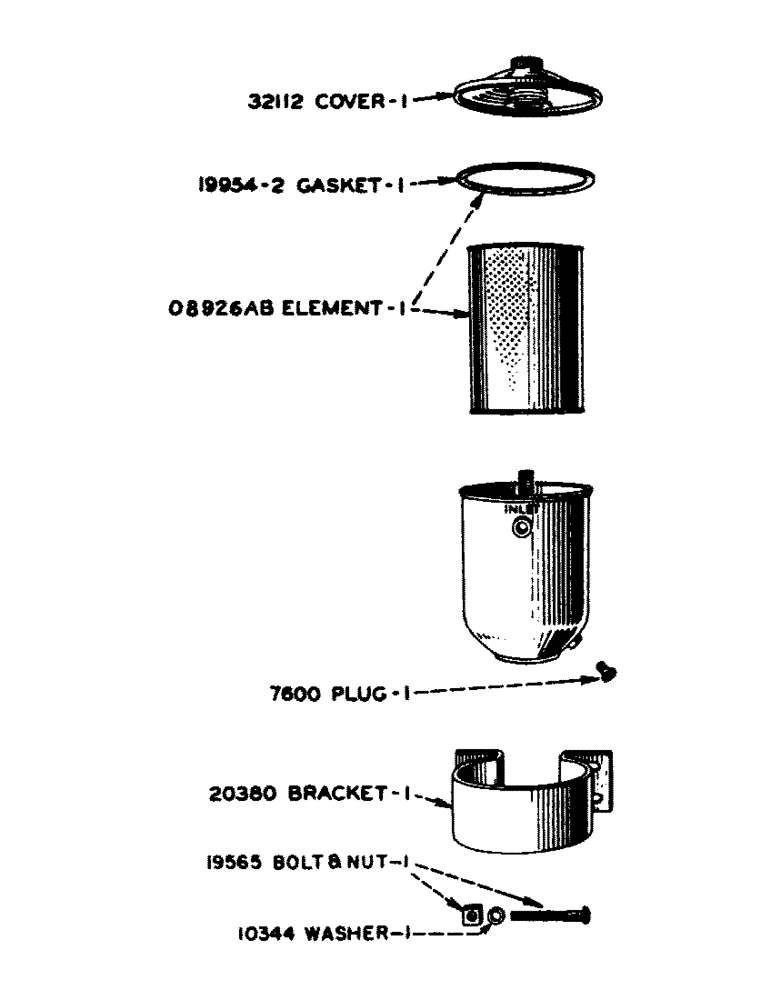 Схема запчастей Case IH D-SERIES - (015) - PARTS FOR O8152AB OIL FILTER, D, DC, DO, DV (02) - ENGINE