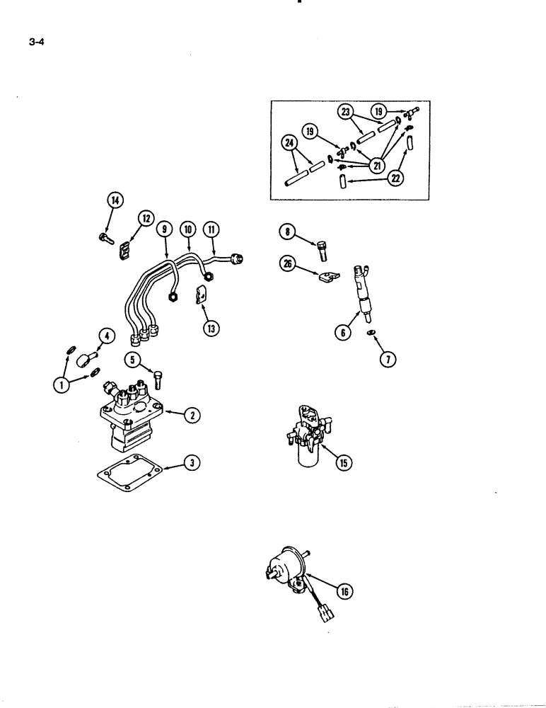 Схема запчастей Case IH 1140 - (3-04) - FUEL INJECTION SYSTEM, 1140 TRACTOR (03) - FUEL SYSTEM