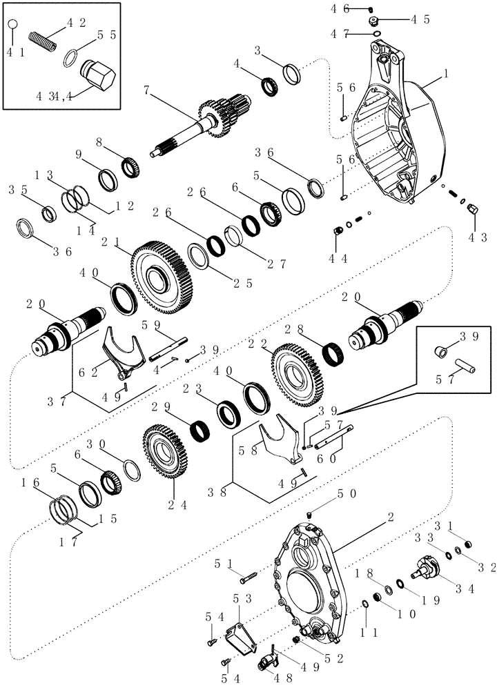 Схема запчастей Case IH 2388 - (09B-04) - ROTOR DRIVE - HOUSING, GEAR (14) - ROTOR, CONCANVES & SIEVE