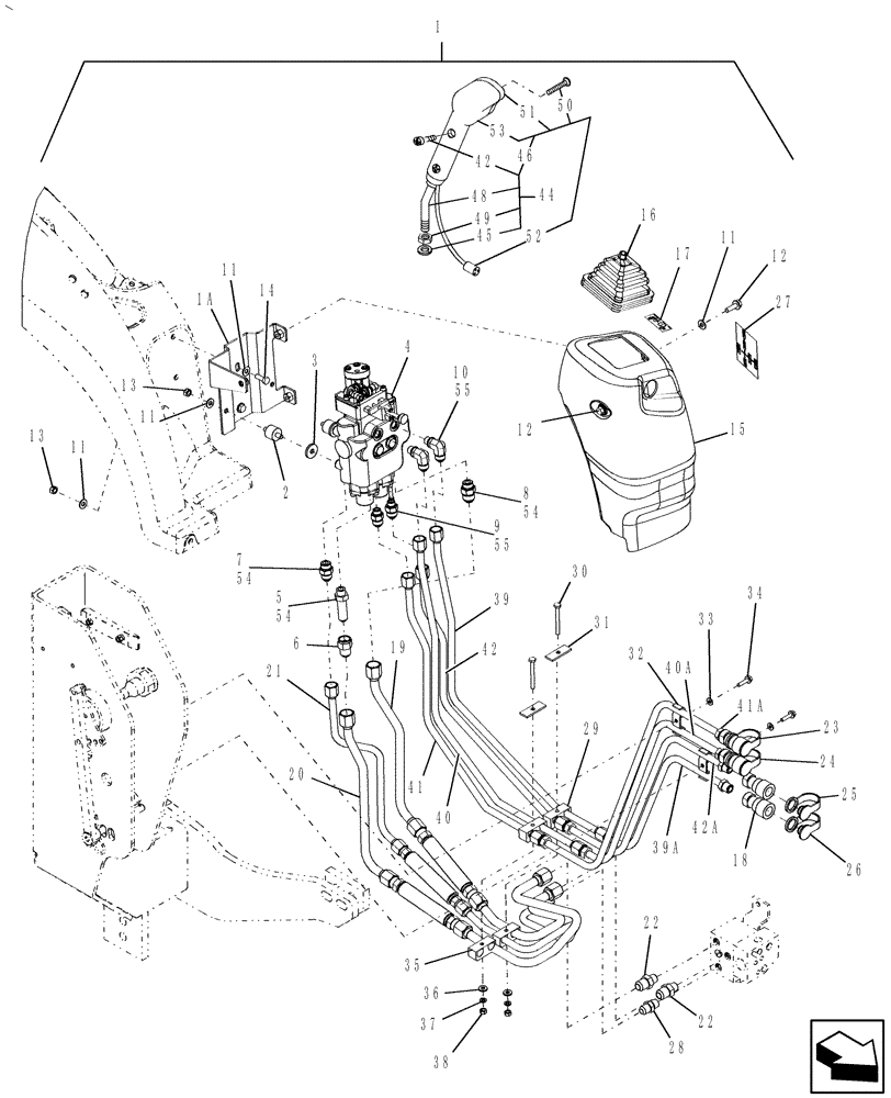 Схема запчастей Case IH DX45 - (07.15) - MID-MOUNT HYDRAULIC CONTROL VALVE KIT - 719918006 (07) - HYDRAULIC SYSTEM