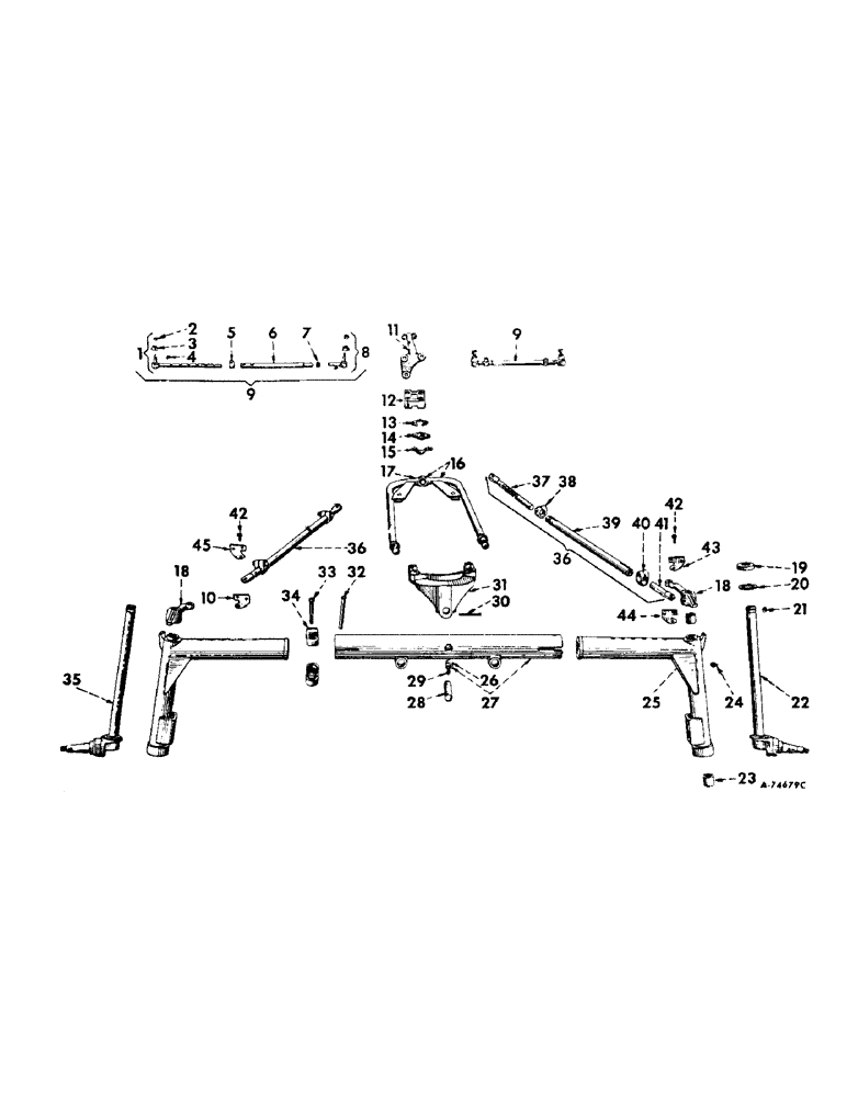 Схема запчастей Case IH 706 - (J-14) - STEERING MECHANISM, ADJUSTABLE FRONT AXLE AND CONNECTIONS, FARMALL HI-CLEAR TRACTORS Steering Mechanism