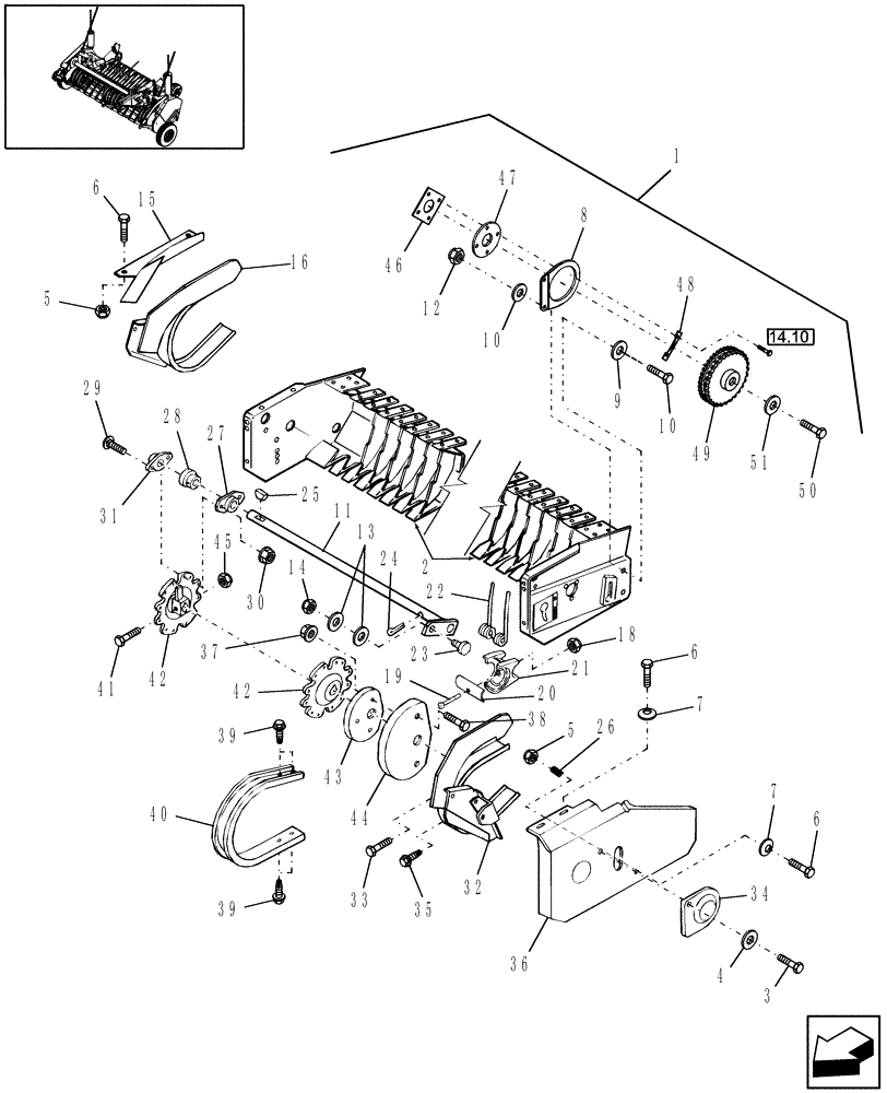 Схема запчастей Case IH RBX552 - (13.145) - STANDARD PICKUP, SHIELDS, REEL & DRIVE (13) - FEEDER