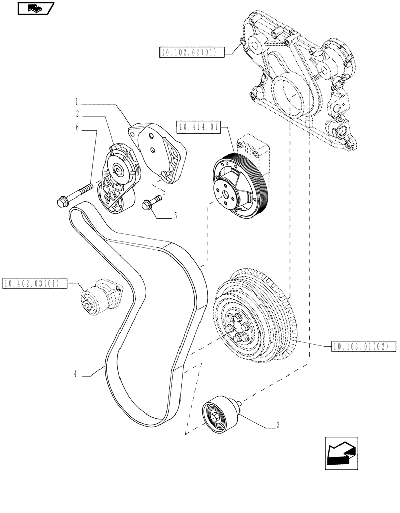 Схема запчастей Case IH MAGNUM 225 - (10.402.03[02]) - WATER PUMP, CONTROL (10) - ENGINE