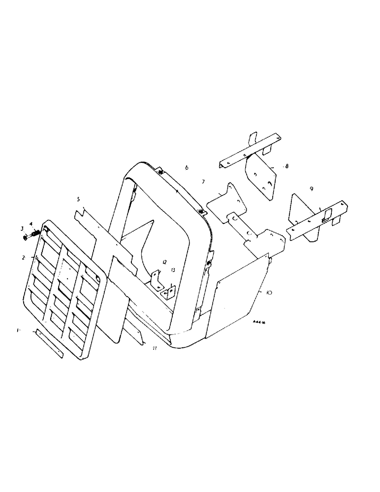 Схема запчастей Case IH 354 - (4-02) - CHASSIS, RADIATOR GRILLE (12) - CHASSIS