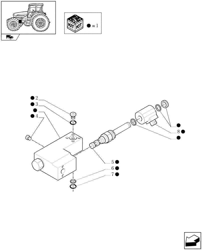 Схема запчастей Case IH FARMALL 85U - (1.82.1/01A) - PRIORITY VALVE - BREAKDOWN (07) - HYDRAULIC SYSTEM