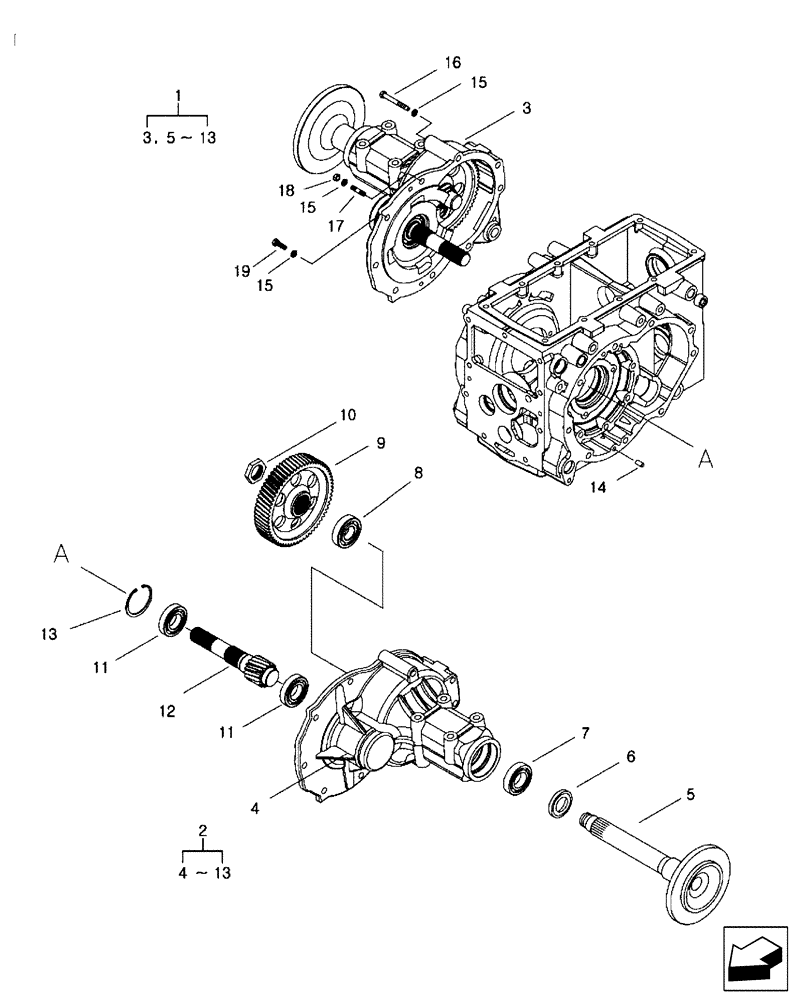 Схема запчастей Case IH FARMALL 35B - (27.100.02) - REAR AXLE (27) - REAR AXLE SYSTEM