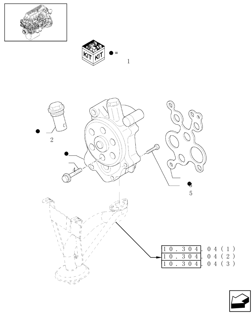 Схема запчастей Case IH 7010 - (10.304.06[01]) - PUMP, ENGINE OIL & RELATED PARTS - 8010 (10) - ENGINE