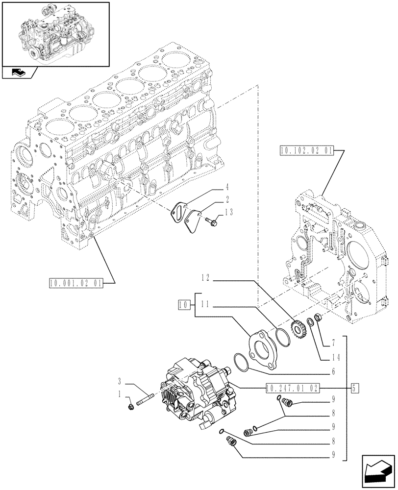 Схема запчастей Case IH F4HE9684J J100 - (10.247.01[01]) - INJECTION PUMP (2852487) 