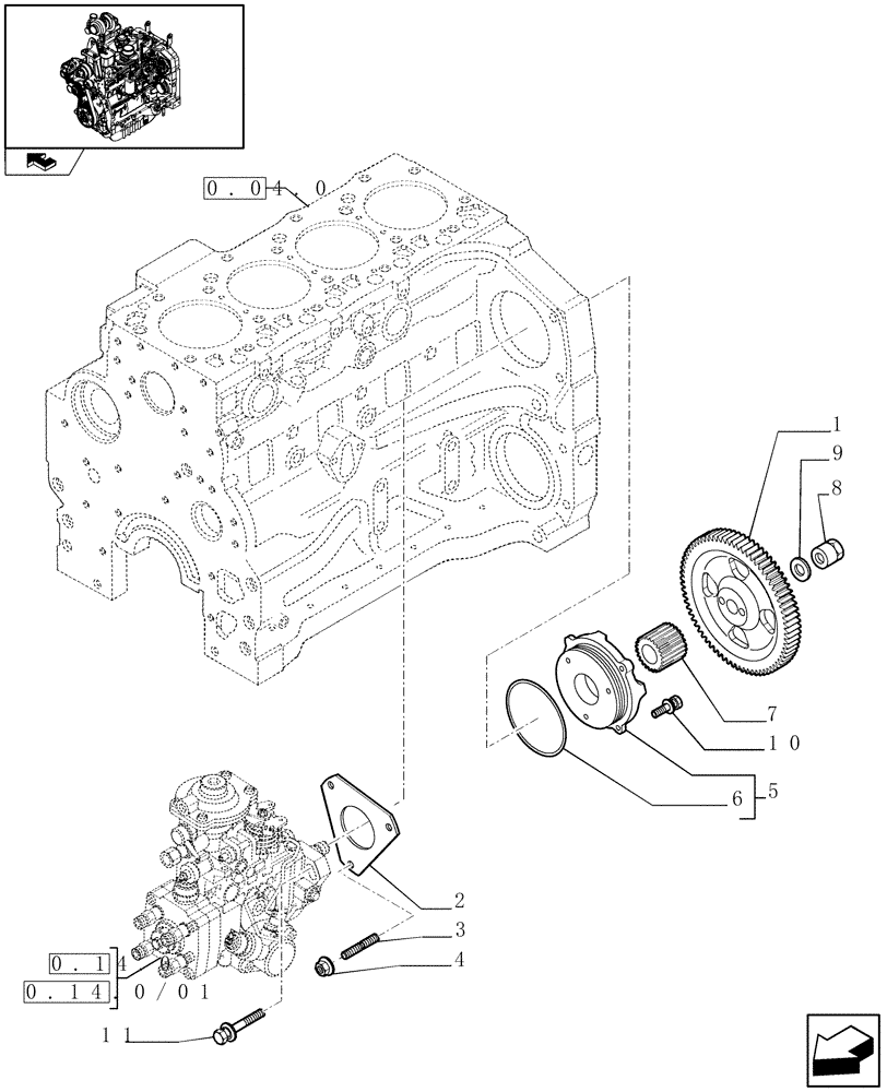 Схема запчастей Case IH FARMALL 90 - (0.14.2) - INJECTION PUMP - CONTROL (01) - ENGINE