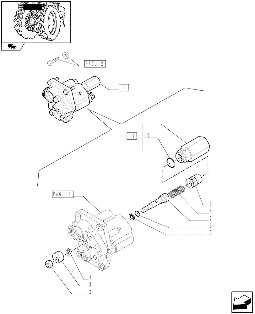 Схема запчастей Case IH FARMALL 75C - (1.82.4[03]) - LIFTER DISTRIBUTOR AND VALVES - BREAKDOWN - C6635 (07) - HYDRAULIC SYSTEM