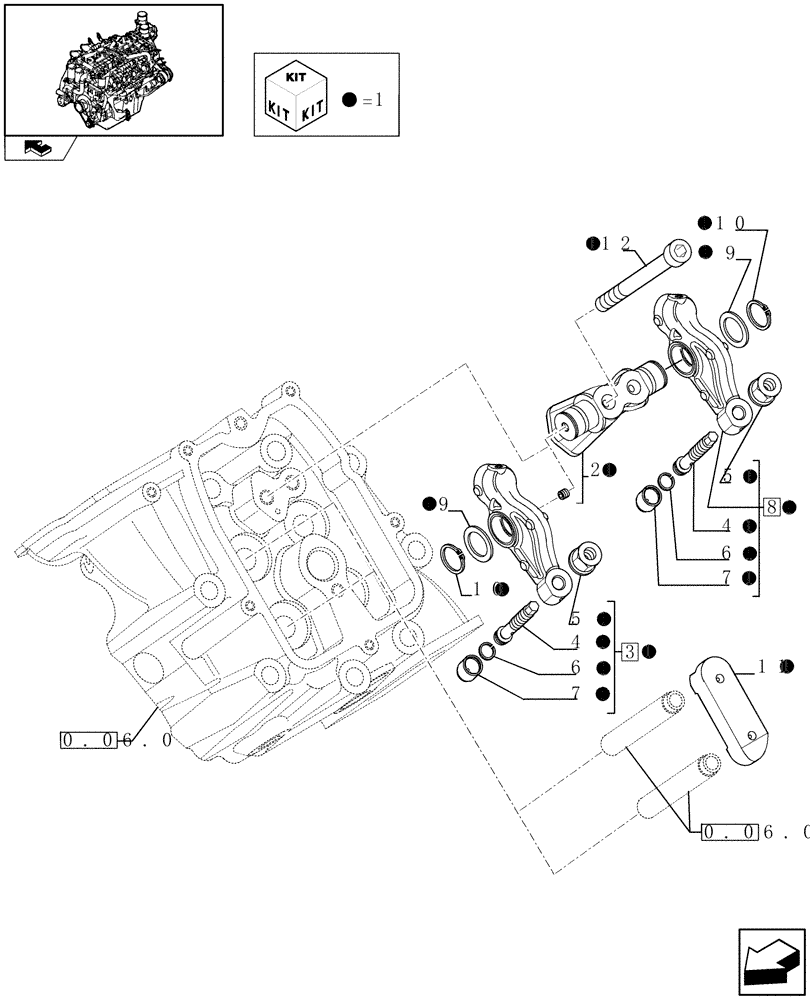 Схема запчастей Case IH FVAE2884X B200 - (0.06.6) - SHAFT & ROCKER ARMS (504090330) 