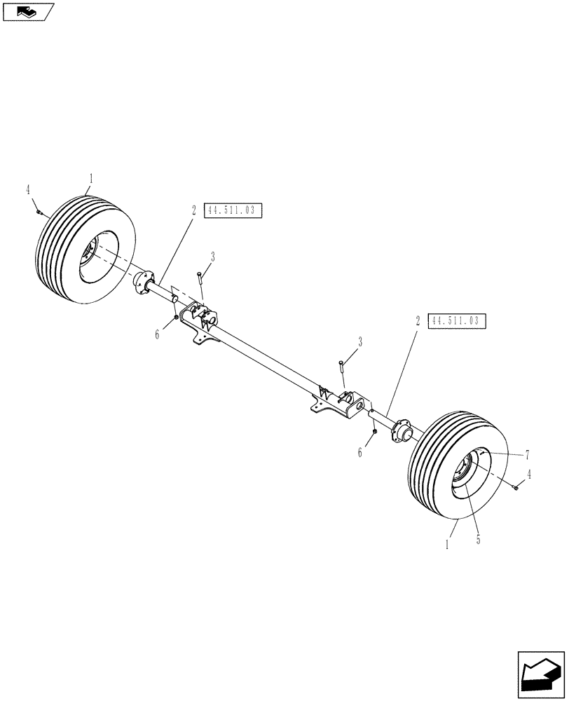 Схема запчастей Case IH RB455A - (44.511.02) - TIRES & WHEELS, 31 X 13.5 (44) - WHEELS