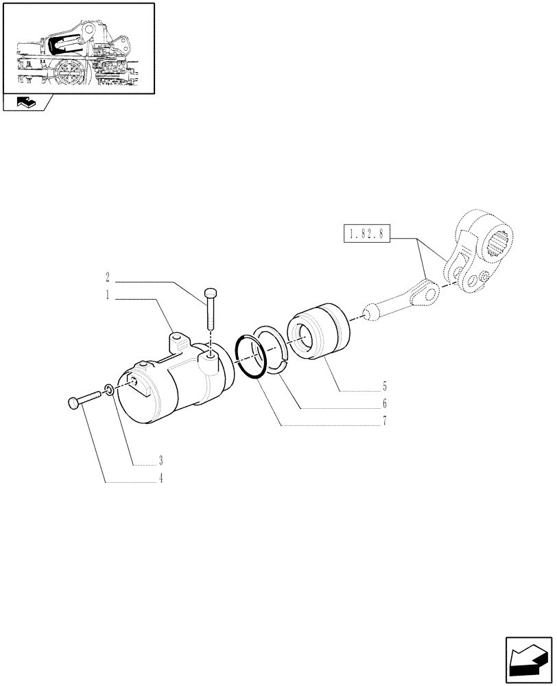 Схема запчастей Case IH FARMALL 75C - (1.82.6) - CYLINDERS AND PISTONS (07) - HYDRAULIC SYSTEM