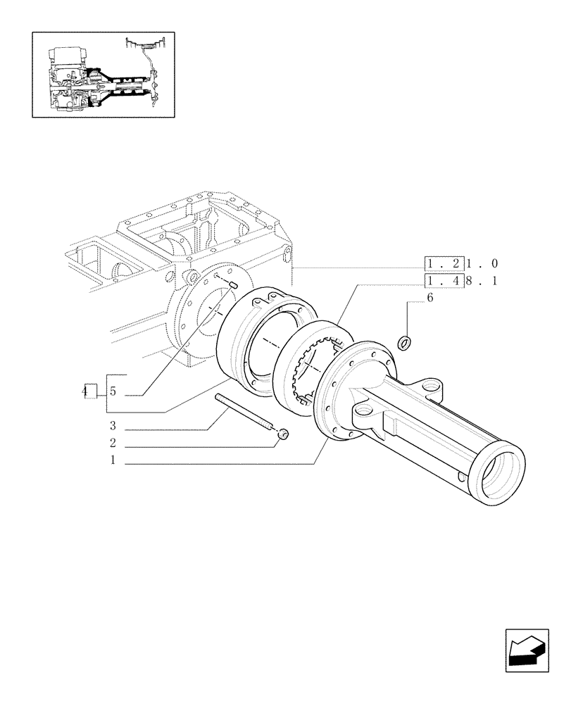 Схема запчастей Case IH JX80U - (1.48.0) - BOX - SIDE REDUCTION GEAR SPACERS (05) - REAR AXLE