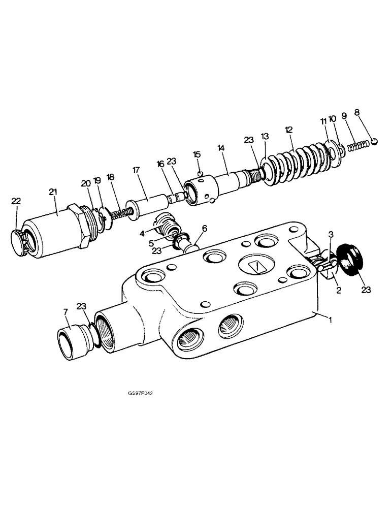 Схема запчастей Case IH 885 - (8-46) - DOUBLE-ACTING TAKE OFF VALVE, 885 AND 885Q TRACTORS (08) - HYDRAULICS