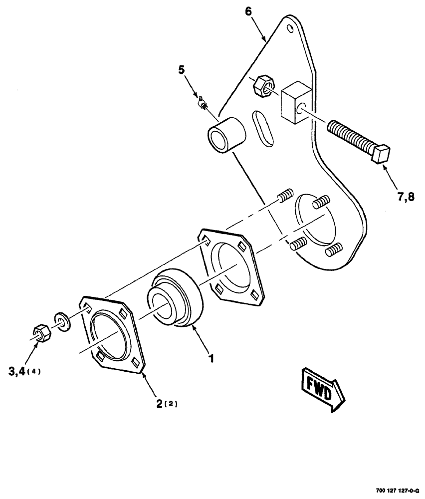 Схема запчастей Case IH 725 - (05-010) - PIVOT ASSEMBLY, RIGHT (58) - ATTACHMENTS/HEADERS